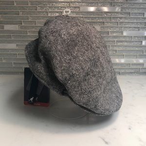 Newsboy Hat Black & White Tweed